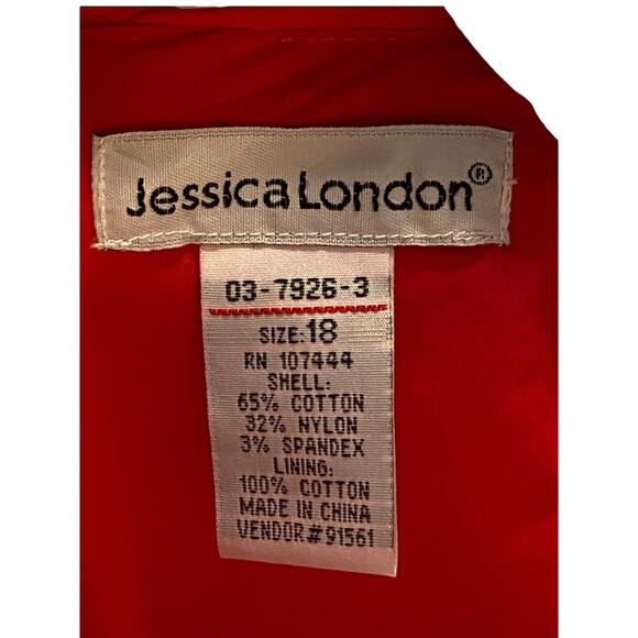 Jessica London Plus Size 18 Red Sleeveless Fit And Flare Party Dress Garden - Picture 6 of 6